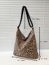 Leopard Large Capacity Bucket Bag