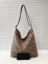 Leopard Large Capacity Bucket Bag