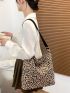 Leopard Large Capacity Bucket Bag