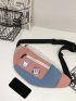 Color Block Badge Decor Fanny Pack