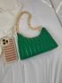 Striped Chain Baguette Bag