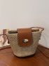 Mini Twist Lock Straw Bucket Bag