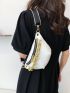 Crocodile Embossed Chain Decor Waist Bag