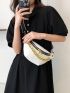 Crocodile Embossed Chain Decor Waist Bag