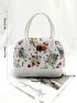 Floral Print Satchel Bag