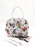 Floral Print Satchel Bag