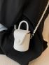 Mini Minimalist Faux Pearl Decor Bucket Bag