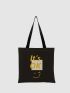 Letter Graphic Shopper Bag