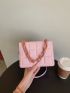 Mini Minimalist Embossed Chain Decor Crossbody Bag