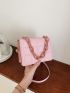 Mini Minimalist Embossed Chain Decor Crossbody Bag