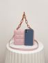 Mini Minimalist Embossed Chain Decor Crossbody Bag