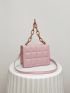 Mini Minimalist Embossed Chain Decor Crossbody Bag