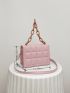 Mini Minimalist Embossed Chain Decor Crossbody Bag