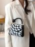 Geometric Pattern Flap Square Bag