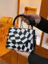 Geometric Pattern Flap Square Bag