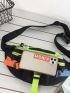 Colorblock Release Buckle Decor Waist Bag