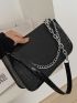 Crocodile Embossed Chain Square Bag