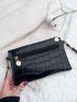 Crocodile Embossed Square Bag