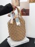 Twilly Scarf Decor Straw Bag