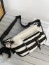 Letter Patch Multi-Compartment Waist Bag