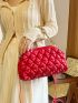 Minimalist Quilted Chain Ruched Bag