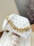 Minimalist Quilted Chain Ruched Bag