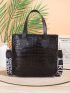 Crocodile Embossed Square Bag