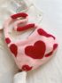 Heart Graphic Fluffy Baguette Bag