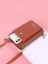 Letter Graphic Snap Button Phone Wallet