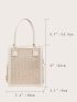 Mini PU Splicing Straw Bag