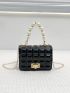 Mini Textured Faux Pearl Decor Square Bag