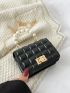 Mini Textured Faux Pearl Decor Square Bag