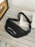 Two Tone Letter Graphic Waist Bag