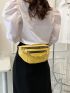 Crocodile Embossed Chain Decor Waist Bag