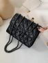 Mini Quilted Pattern Metal Lock Design Square Bag