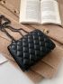 Mini Quilted Pattern Metal Lock Design Square Bag