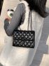 Mini Quilted Pattern Metal Lock Design Square Bag