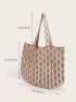 Geometric Pattern Large Capacity Shoulder Tote Bag