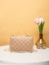 Mini Quilted Embossed Flap Square Bag