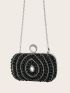 Mini Allover Faux Pearl & Rhinestone Decor Chain Evening Bag