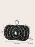 Mini Allover Faux Pearl & Rhinestone Decor Chain Evening Bag