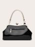 Minimalist Artificial Patent Leather Bucket Bag