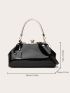 Minimalist Artificial Patent Leather Bucket Bag