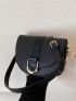 Litchi Embossed Flap Saddle Bag