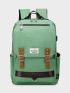 Buckle & Patch Decor Backpack