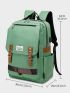 Buckle & Patch Decor Backpack