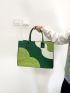 Colorblock Large Capacity Tote Bag