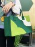 Colorblock Large Capacity Tote Bag