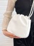 Minimalist Litchi Embossed Ruched Bag