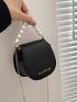 Mini Faux Pearl Decor Chain Saddle Bag